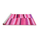 Sideview of Machine Washable Oriental Pink Traditional Rug, wshcon1756pnk