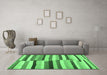 Machine Washable Oriental Emerald Green Traditional Area Rugs in a Living Room,, wshcon1756emgrn