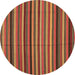 Round Southwestern Brown Country Rug, con1757brn