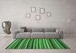 Machine Washable Southwestern Emerald Green Country Area Rugs in a Living Room,, wshcon1757emgrn