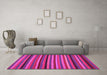 Machine Washable Southwestern Pink Country Rug in a Living Room, wshcon1757pnk