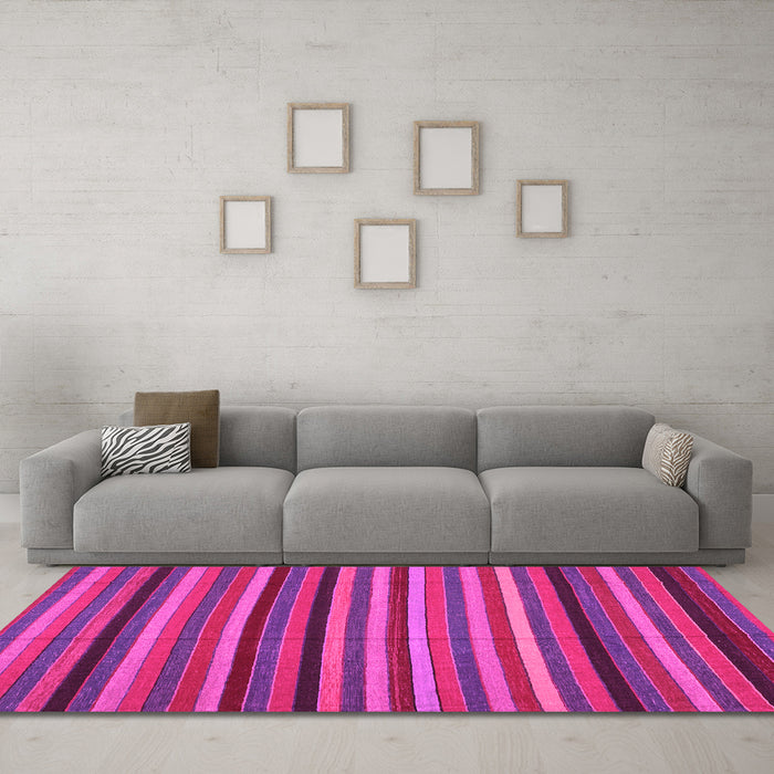 Machine Washable Southwestern Pink Country Rug in a Living Room, wshcon1757pnk