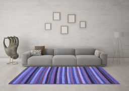 Machine Washable Southwestern Blue Country Rug in a Living Room, wshcon1757blu