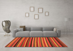 Machine Washable Southwestern Orange Country Area Rugs in a Living Room, wshcon1757org
