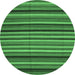 Round Machine Washable Southwestern Emerald Green Country Area Rugs, wshcon1757emgrn