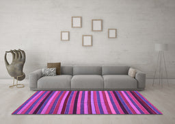 Machine Washable Southwestern Purple Country Area Rugs in a Living Room, wshcon1757pur