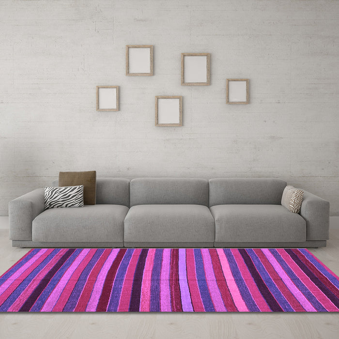 Machine Washable Southwestern Purple Country Area Rugs in a Living Room, wshcon1757pur