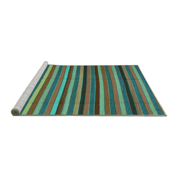 Sideview of Machine Washable Southwestern Turquoise Country Area Rugs, wshcon1757turq