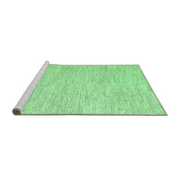 Sideview of Machine Washable Abstract Emerald Green Contemporary Area Rugs, wshcon1758emgrn