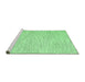 Sideview of Machine Washable Abstract Emerald Green Contemporary Area Rugs, wshcon1758emgrn