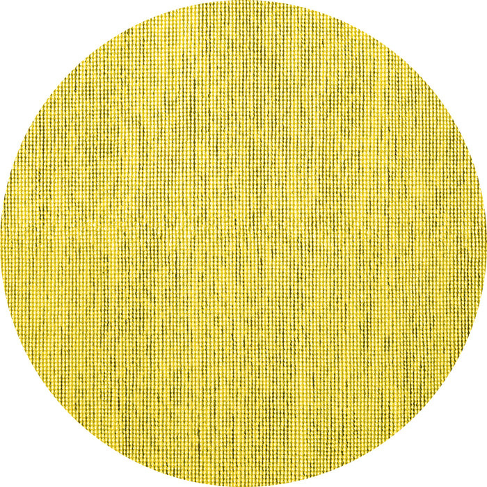 Round Abstract Yellow Contemporary Rug, con1758yw