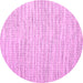 Round Machine Washable Abstract Pink Contemporary Rug, wshcon1758pnk