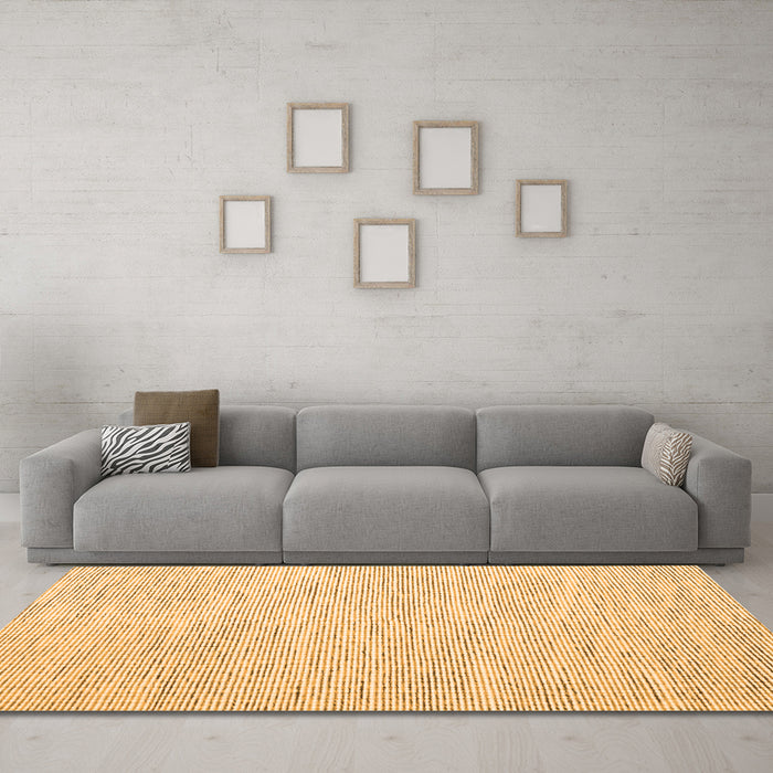 Machine Washable Abstract Orange Contemporary Area Rugs in a Living Room, wshcon1758org