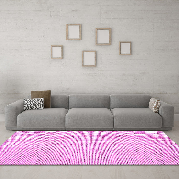 Machine Washable Abstract Pink Contemporary Rug in a Living Room, wshcon1758pnk
