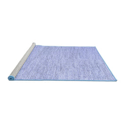 Sideview of Machine Washable Abstract Blue Contemporary Rug, wshcon1758blu