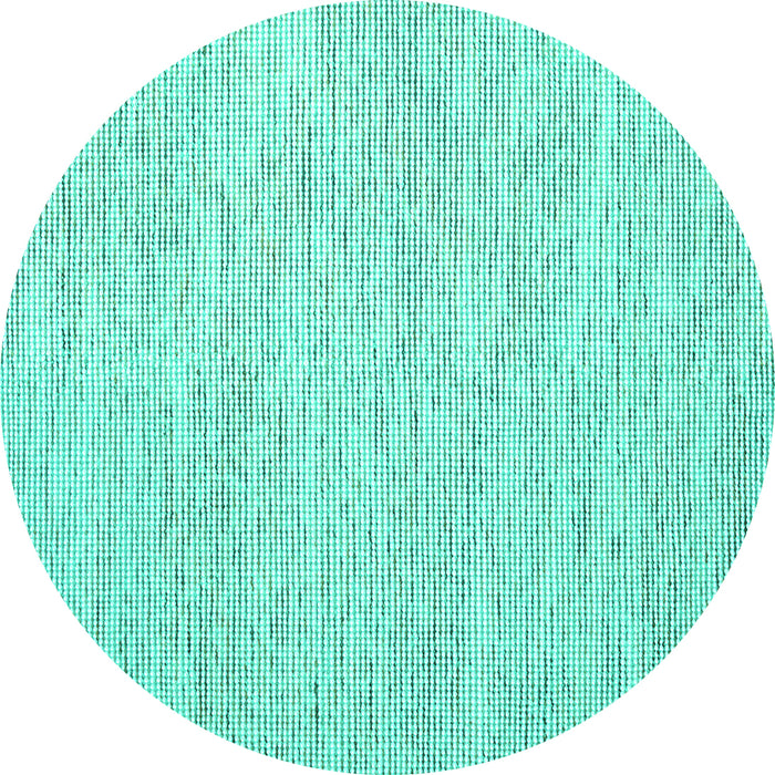 Round Machine Washable Abstract Turquoise Contemporary Area Rugs, wshcon1758turq
