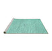 Sideview of Machine Washable Abstract Turquoise Contemporary Area Rugs, wshcon1759turq