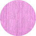 Round Machine Washable Abstract Pink Contemporary Rug, wshcon1759pnk