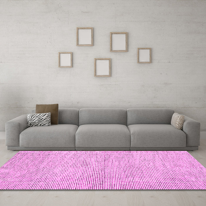 Machine Washable Abstract Pink Contemporary Rug in a Living Room, wshcon1759pnk