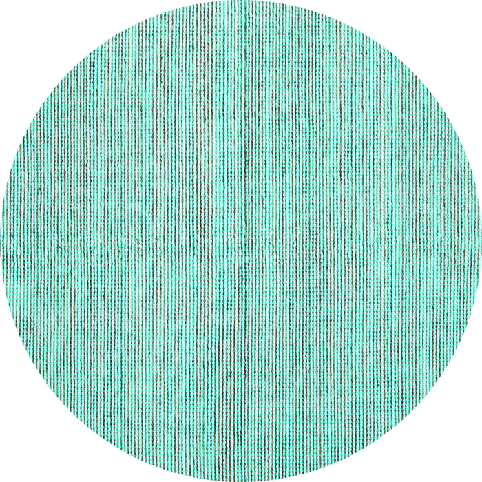 Round Machine Washable Abstract Turquoise Contemporary Area Rugs, wshcon1759turq