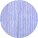 Round Abstract Blue Contemporary Rug, con1759blu