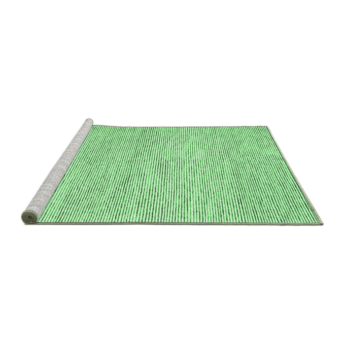 Sideview of Machine Washable Abstract Emerald Green Contemporary Area Rugs, wshcon1759emgrn