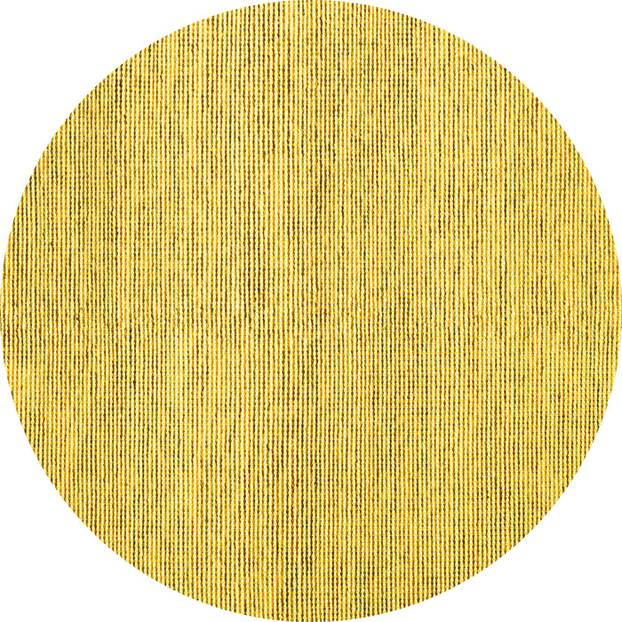 Round Abstract Yellow Contemporary Rug, con1759yw