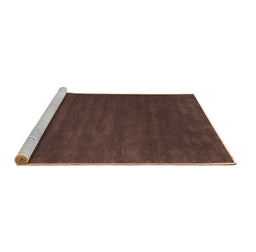 Sideview of Machine Washable Abstract Brown Contemporary Rug, wshcon175brn