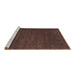 Sideview of Machine Washable Abstract Brown Contemporary Rug, wshcon175brn