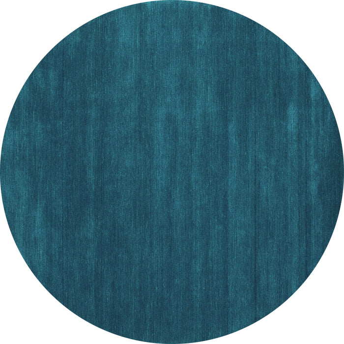 Round Machine Washable Abstract Turquoise Contemporary Area Rugs, wshcon175turq