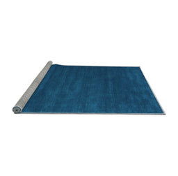 Sideview of Machine Washable Abstract Light Blue Contemporary Rug, wshcon175lblu