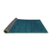 Sideview of Abstract Turquoise Contemporary Rug, con175turq