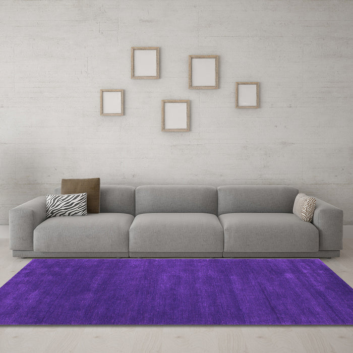 Machine Washable Abstract Purple Contemporary Area Rugs in a Living Room, wshcon175pur