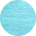 Round Machine Washable Abstract Light Blue Contemporary Rug, wshcon1760lblu