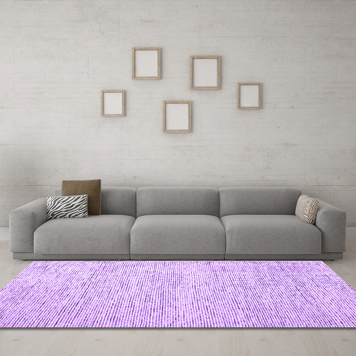 Machine Washable Abstract Purple Contemporary Area Rugs in a Living Room, wshcon1760pur