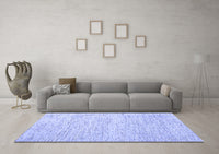 Machine Washable Abstract Blue Contemporary Rug, wshcon1760blu