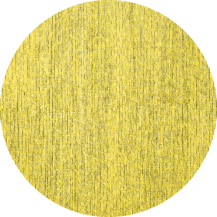 Round Abstract Yellow Contemporary Rug, con1760yw