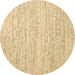 Round Abstract Brown Contemporary Rug, con1760brn