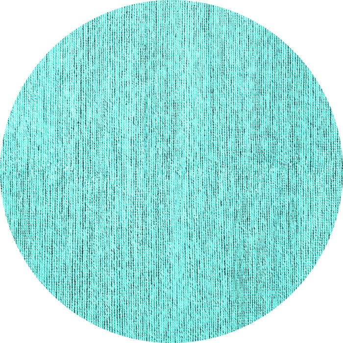 Round Machine Washable Abstract Turquoise Contemporary Area Rugs, wshcon1760turq