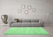 Machine Washable Abstract Emerald Green Contemporary Area Rugs in a Living Room,, wshcon1760emgrn