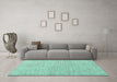 Machine Washable Abstract Turquoise Contemporary Area Rugs in a Living Room,, wshcon1761turq