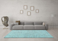 Machine Washable Abstract Light Blue Contemporary Rug, wshcon1761lblu