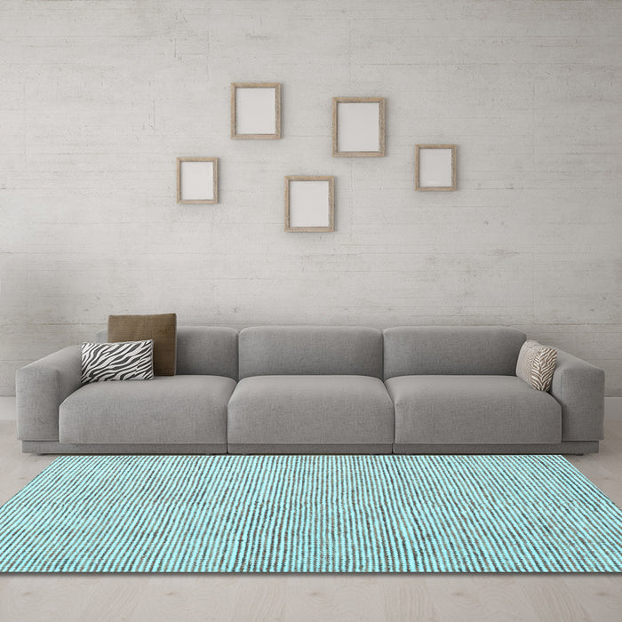 Machine Washable Abstract Light Blue Contemporary Rug in a Living Room, wshcon1761lblu