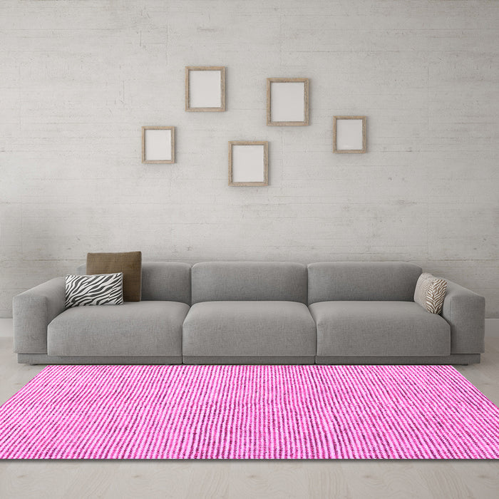 Machine Washable Abstract Pink Contemporary Rug in a Living Room, wshcon1761pnk