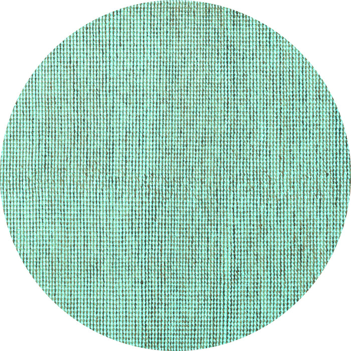 Round Machine Washable Abstract Turquoise Contemporary Area Rugs, wshcon1761turq