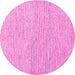 Round Abstract Pink Contemporary Rug, con1761pnk