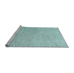Sideview of Machine Washable Abstract Light Blue Contemporary Rug, wshcon1761lblu