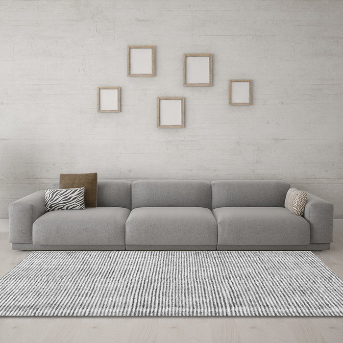Machine Washable Abstract Gray Contemporary Rug in a Living Room,, wshcon1761gry