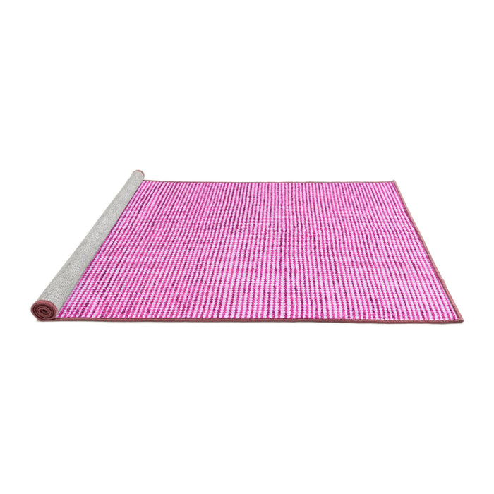 Sideview of Machine Washable Abstract Pink Contemporary Rug, wshcon1761pnk
