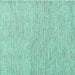 Square Machine Washable Abstract Turquoise Contemporary Area Rugs, wshcon1761turq